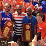 WATCH: Florida back-to-back basketball champs honored on field, perform as Mr. Two-Bits