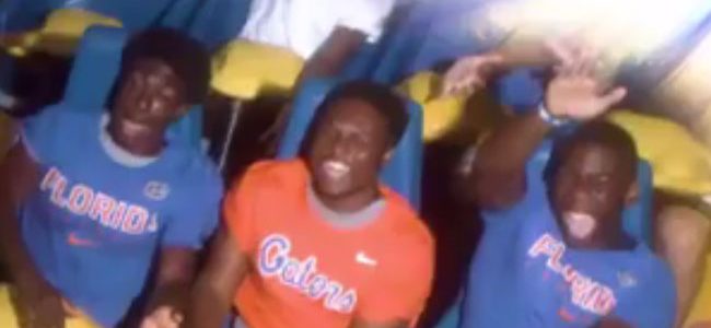 WATCH: 2018 TE Kyle Pitts commits to Florida by Gator Chomping on roller coaster